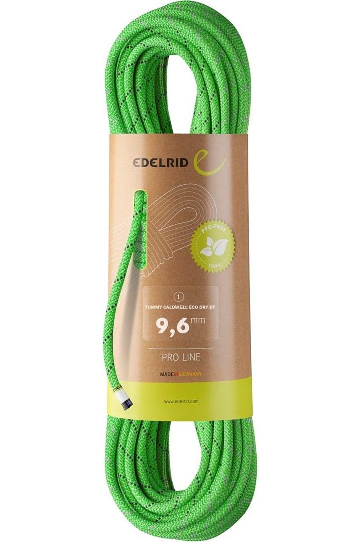 Klatretov Edelrid Tommy Caldwell Eco Dry DT 9,6 mm 60 m - neongrøn