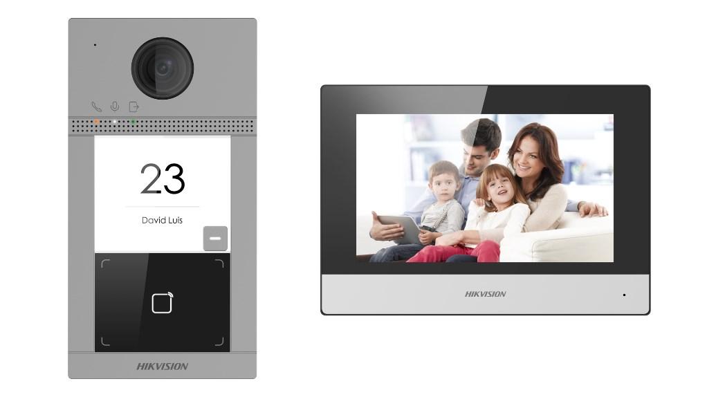 Video dørtelefon Hikvision DS-KIS604-S(C) 2 MP, 7" skærm, sort/sølv
