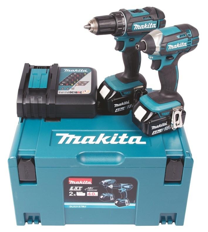Boremaskine-sæt 18 V – Makita DLX2127MJ billede