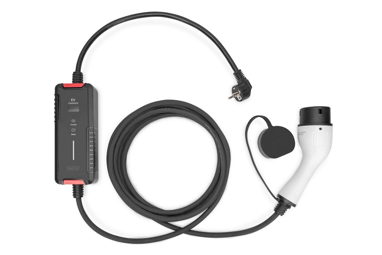 Lader til elbil 230 V med Schuko – DIGITUS EV (Type 2, 5 m, 3,7 kW) billede