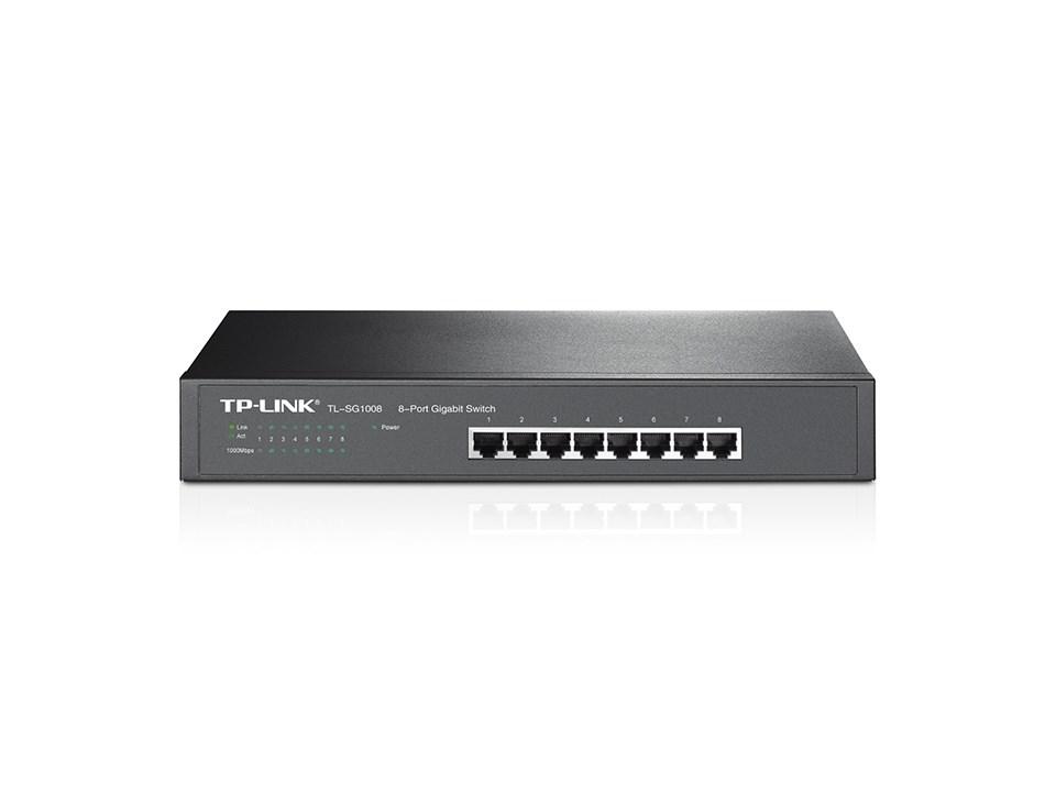 Netværksswitch gigabit 8‑port – TP-Link TL-SG1008 (unmanaged) billede