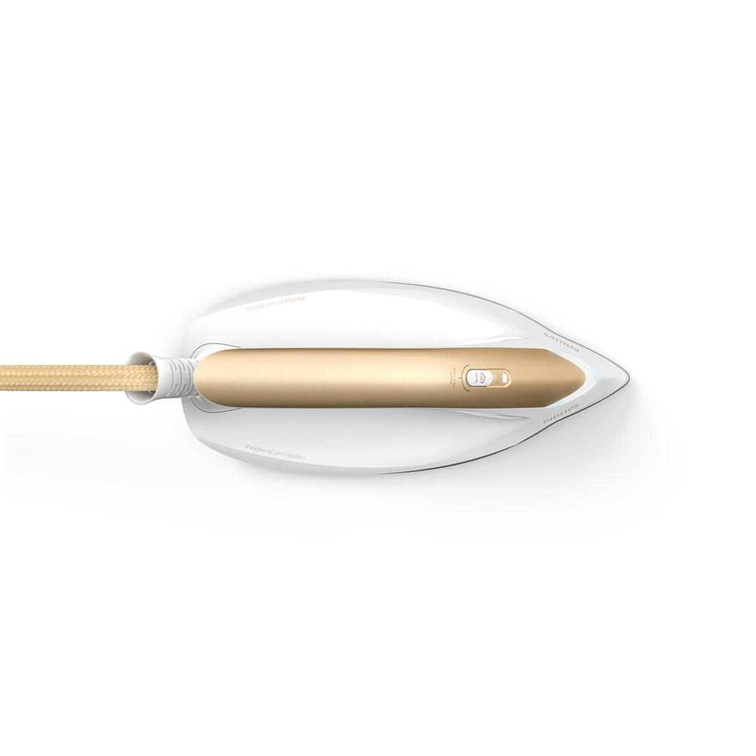 Dampsystem strygejern Philips PerfectCare 8000, 2.700 W, 1,8 l, SteamGlide Elite – guld/hvid