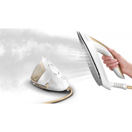 Dampsystem strygejern Philips PerfectCare 8000, 2.700 W, 1,8 l, SteamGlide Elite – guld/hvid