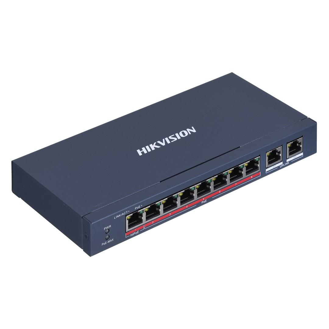 Netværksswitch Hikvision DS-3E0310HP-E – 8x PoE + 2x Gigabit