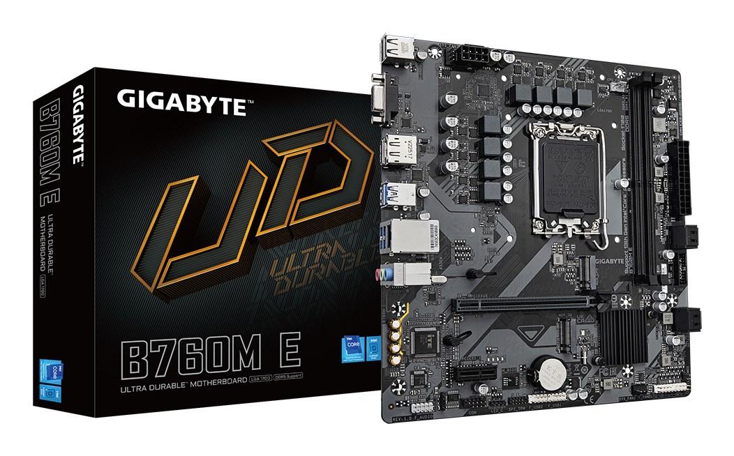 Bundkort micro ATX – Gigabyte B760M E, LGA1700, DDR5, 2x M.2, 1 GbE