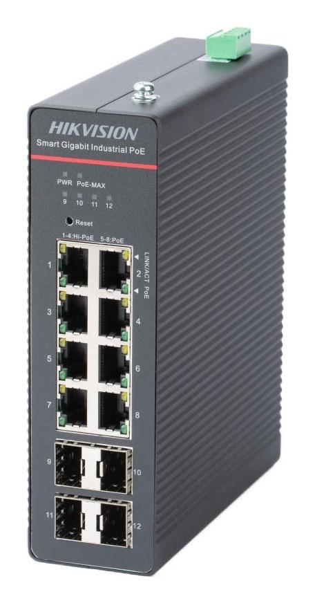 Hikvision DS-3T1512HP-SI-8P4FKIT(240W) netværksswitch Administreret Gigabit Ethernet (10/100/1000) Strøm over Ethernet (PoE) Sort