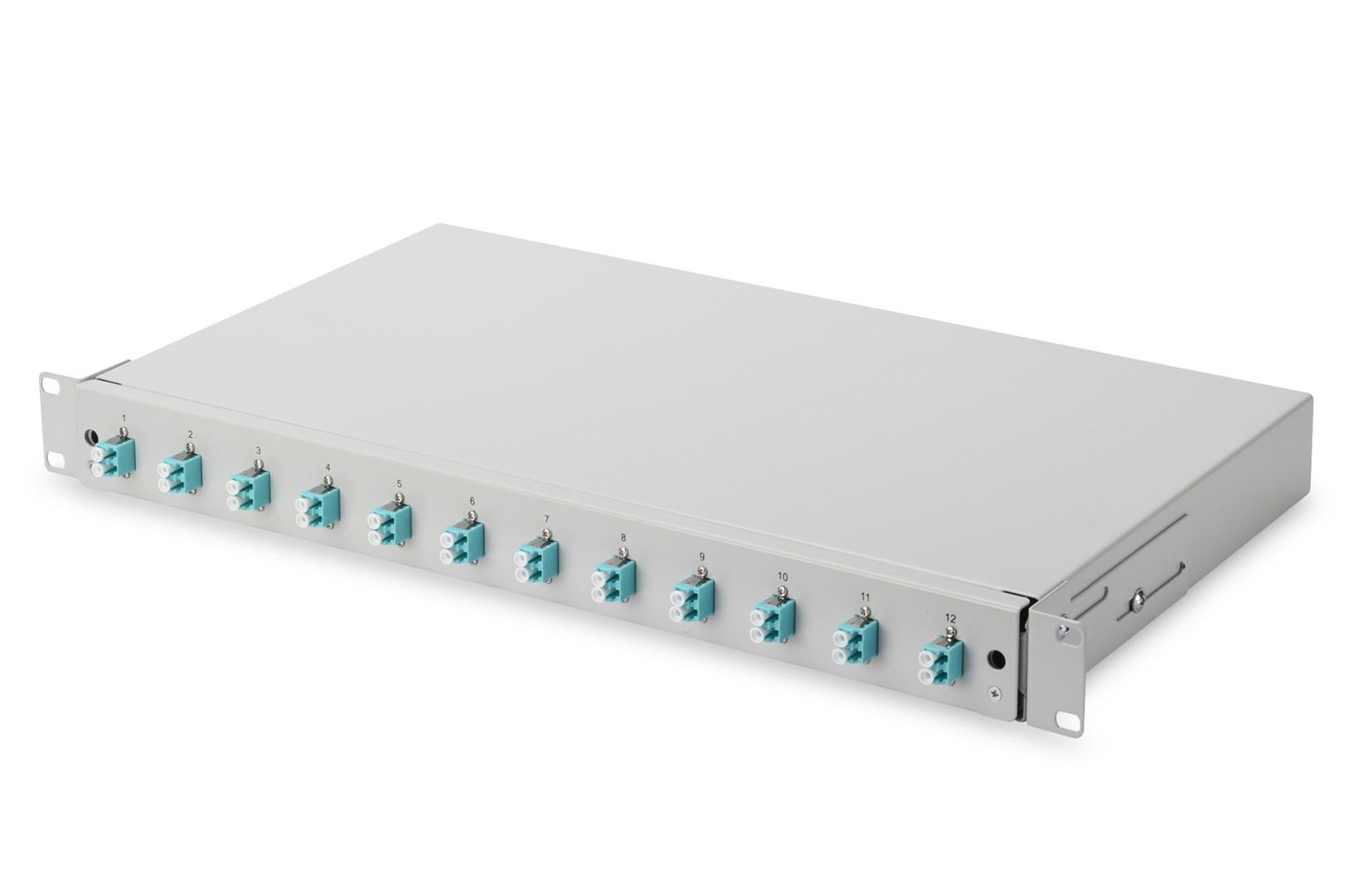 Patchpanel fiber 19" 1U – DIGITUS, 12× LC-duplex billede