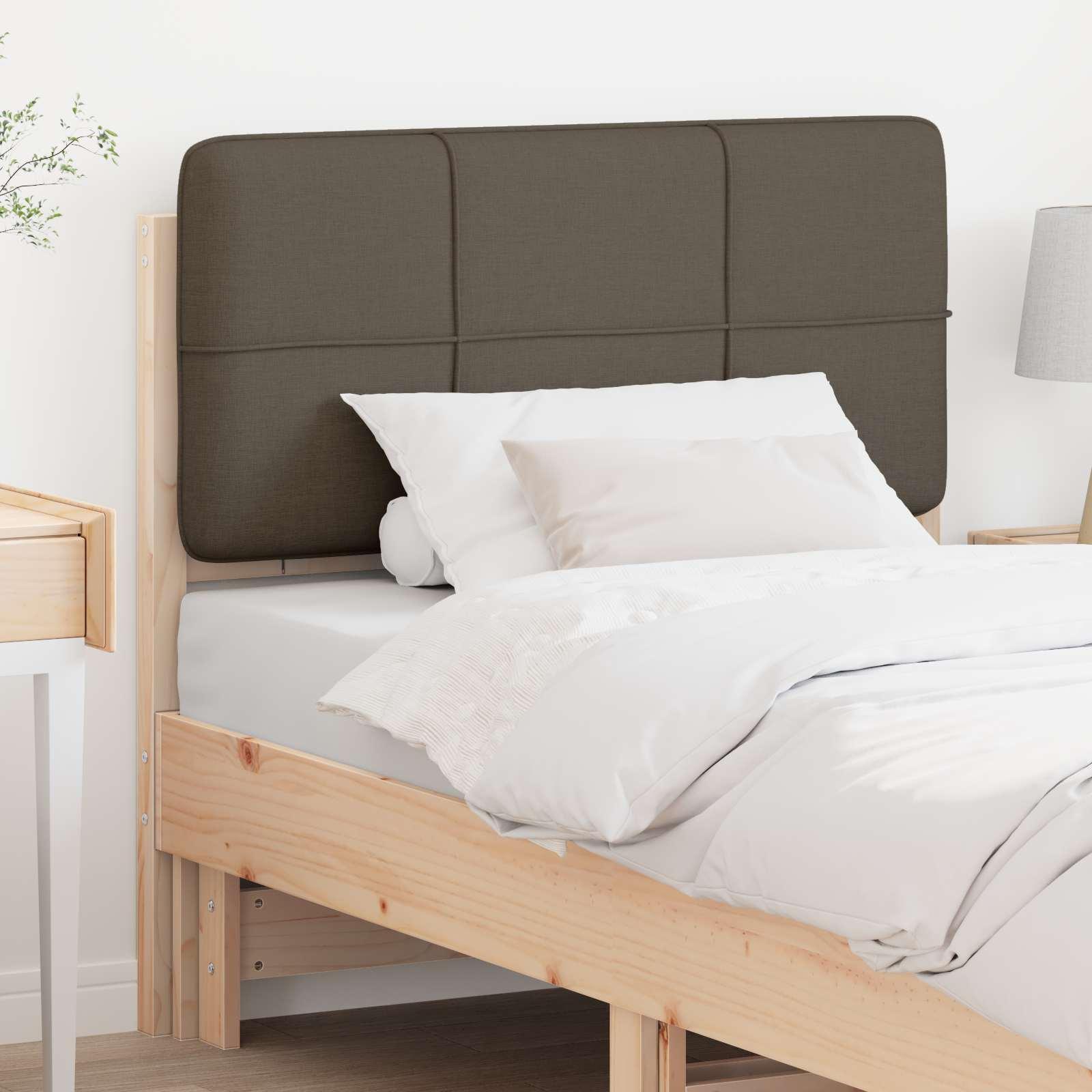 Polstret Sengegavl Grå Massiv Fyrretræ - Brun og taupe / 80 cm