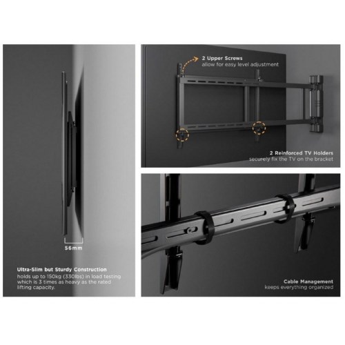TV vægbeslag med motor – EQUIP 32"–75" svingarm