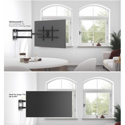 Vægbeslag til TV fuld bevægelse 43"–80" – EQUIP 650327 lang arm