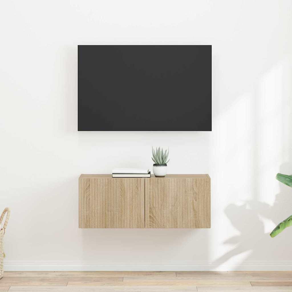 TV vægskab 2 stk Sonoma 60 x 31 x 29.5 cm Konstrueret træ