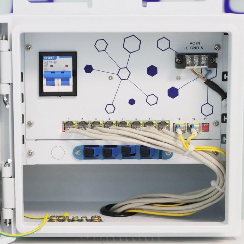 Netværksswitch Extralink Outdoor PoE Atlas – 8x RJ45 1.000 Mbit/s, 2x SFP, 120 W, aktiv køling