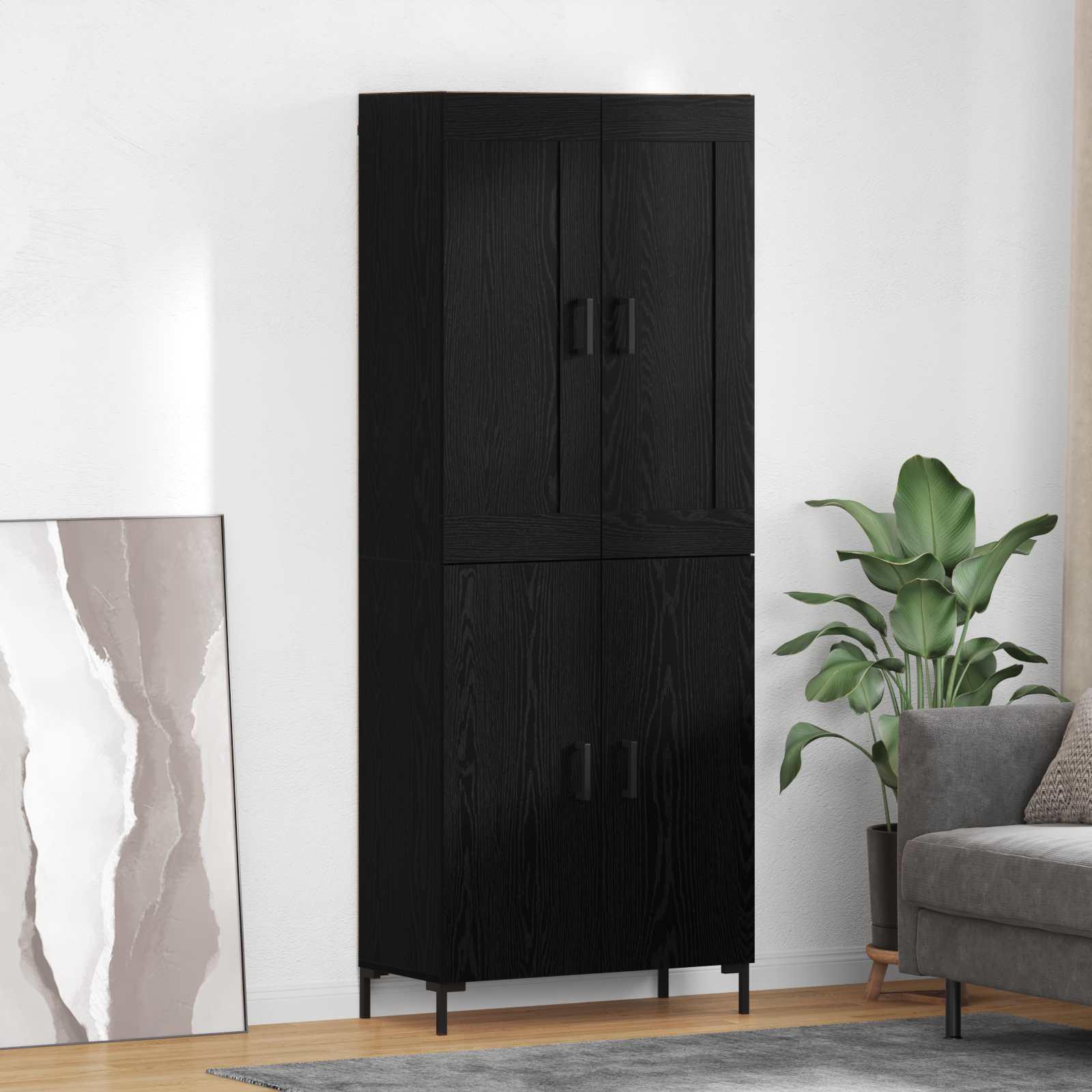 Highboard 2 stk Sort eg Konstrueret træ