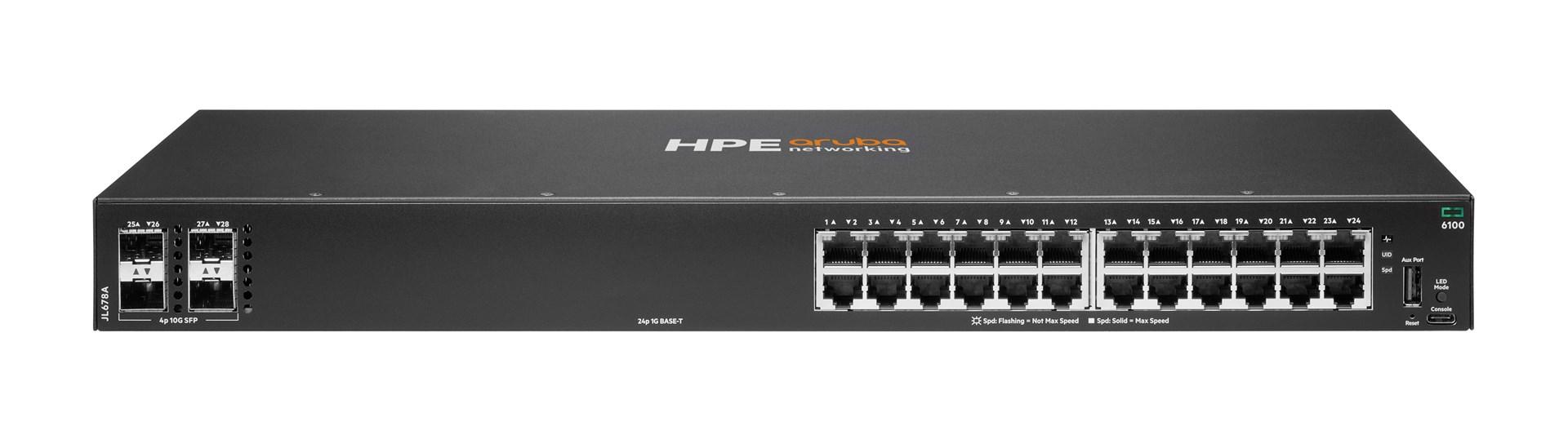 Netværksswitch HPE Aruba CX 6100 24G 4SFP+ (Managed L3)