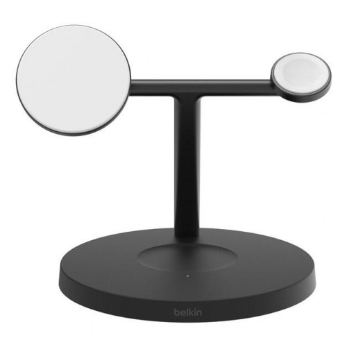 Trådløs oplader 3-i-1 Belkin BoostCharge Pro – sort, Qi2/MagSafe, hurtigopladning
