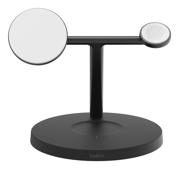Trådløs oplader 3-i-1 Belkin BoostCharge Pro – sort, Qi2/MagSafe, hurtigopladning