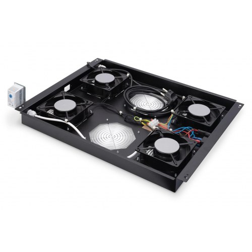 Serverkøling til racks – DIGITUS tagkøleenhed (sort, 4 blæsere)