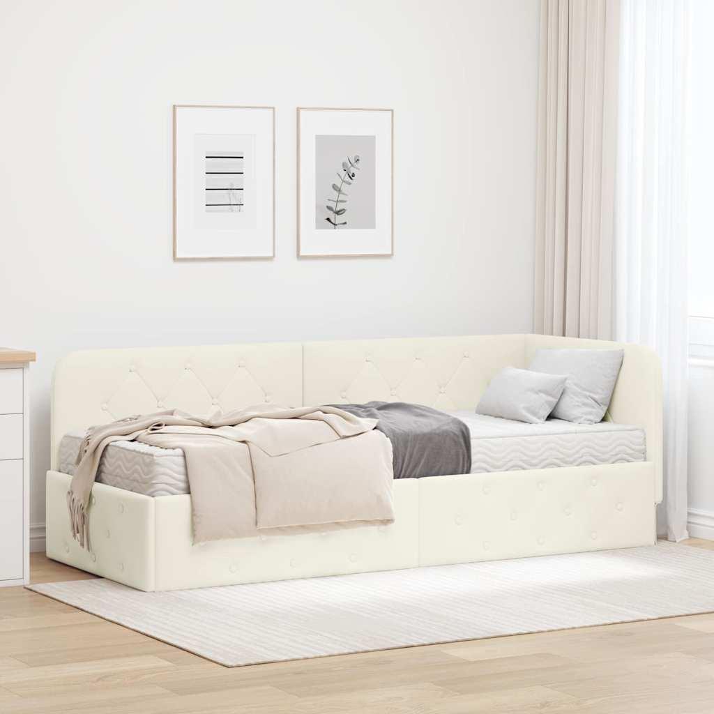 HjÃ¸rnesengramme med madras Creme 80 x 200 cm FlÃ¸jl