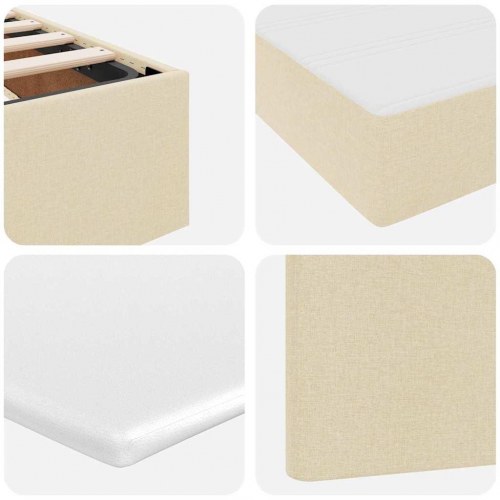 Seng med opbevaring og madras med madras Creme 120 x 200 cm
