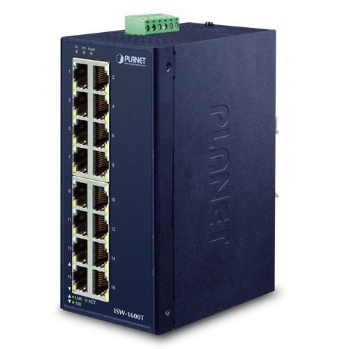 Netværksswitch Fast Ethernet 10/100 – Planet ISW-1600T, blå, unmanaged, 16 porte billede