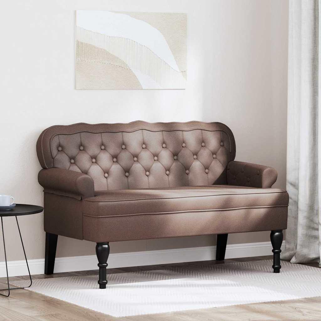 Chesterfield bænk Brun 119.5 x 64.5 x 75 cm Faux læder