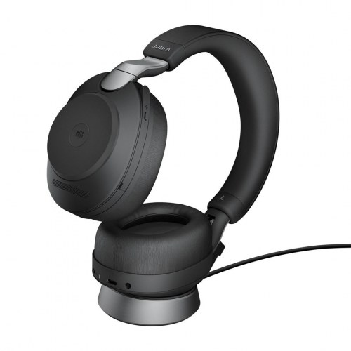 Trådløse hovedtelefoner Jabra Evolve2 85 med Link380a MS, stereo, stand – sort