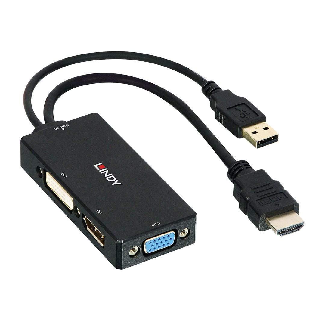 HDMI adapter – LINDY til DisplayPort, DVI og VGA billede