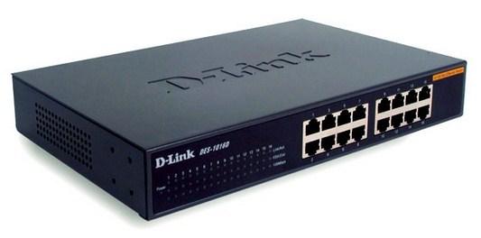 Netværksswitch 10/100 - D-Link DES-1016D, 16 porte RJ45 billede