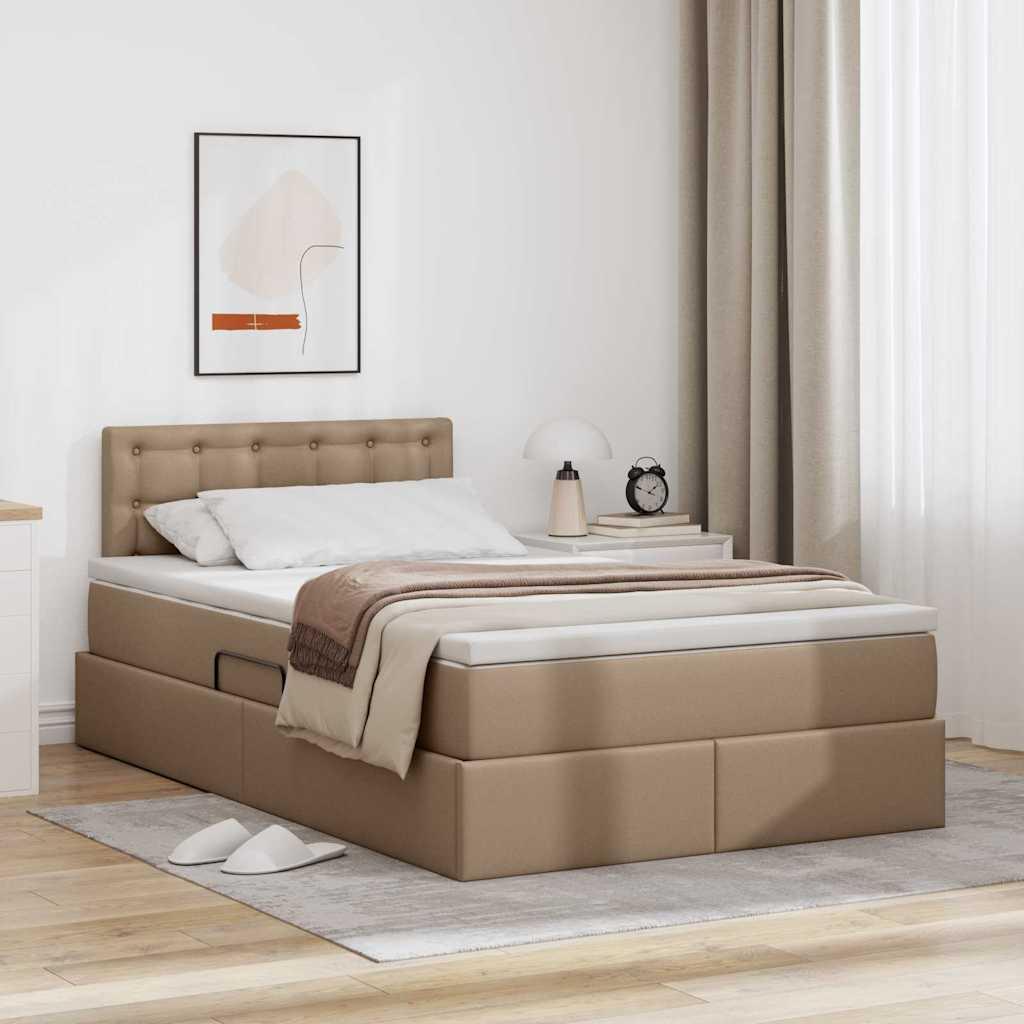 Seng med opbevaring og madras Cappuccino 120 x 200 cm