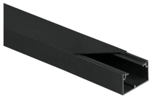 Kabelkanal installationsliste sæt sort CLS 40×25 mm - 2 m (pakke 10 stk.)