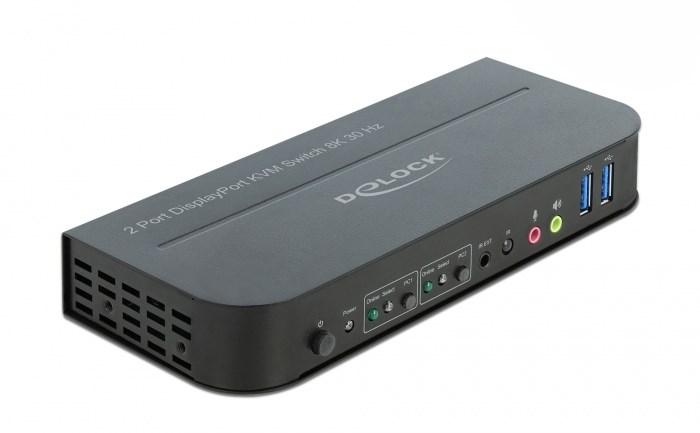 KVM-switch DisplayPort 2-port 8K - DeLOCK 11482 (sort) billede