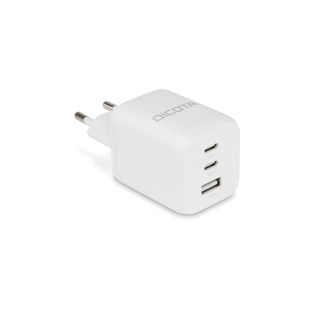 Oplader med hurtigopladning Dicota D32054 - 65 W, 2x USB‑C + USB‑A, hvid