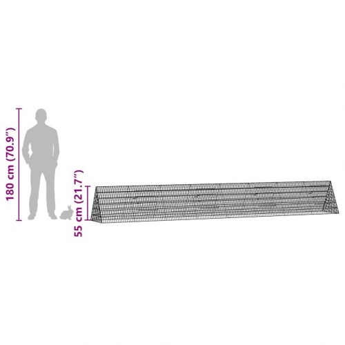 Kanin Bur Sølv 650 x 55 x 55 cm Galvaniseret stål