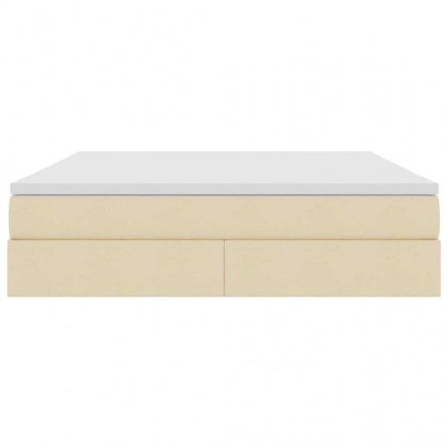 Seng med opbevaring og madras Creme 160 x 200 cm Polyester