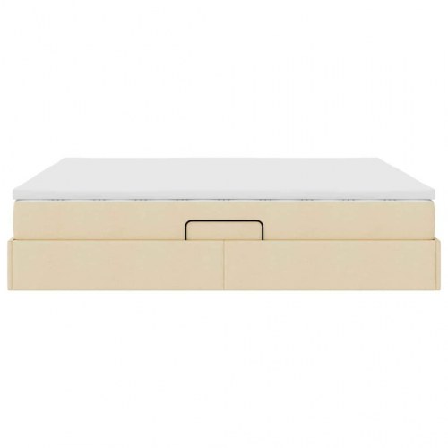 Seng med opbevaring og madras Creme 160 x 200 cm Polyester