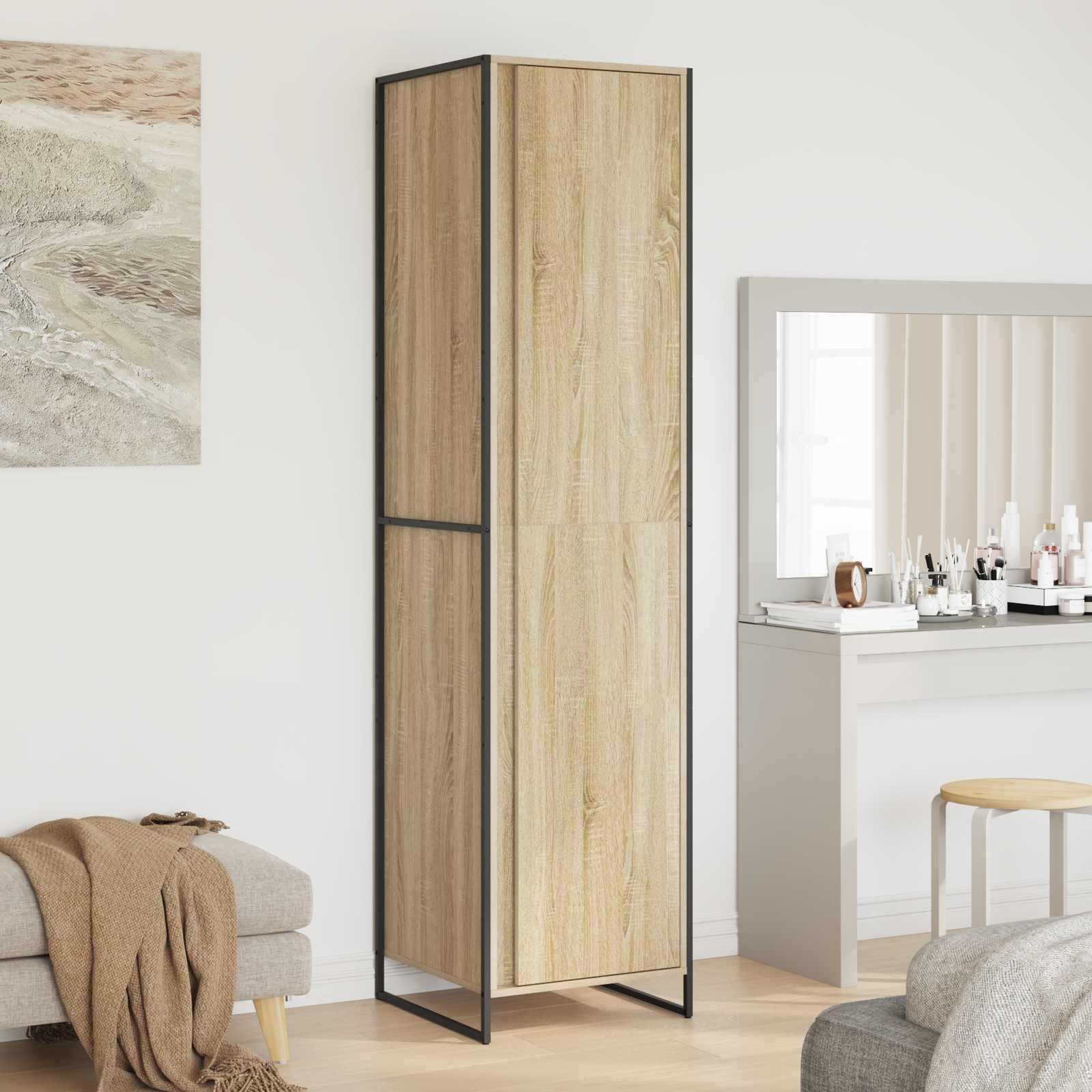Warderobe med dør 2 stk Sonoma 50 x 50 x 200 cm Konstrueret træ