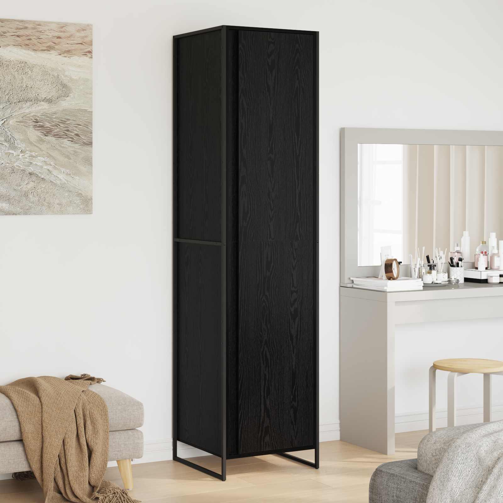 Warderobe 2 stk Sort eg 50 x 50 x 200 cm Konstrueret træ