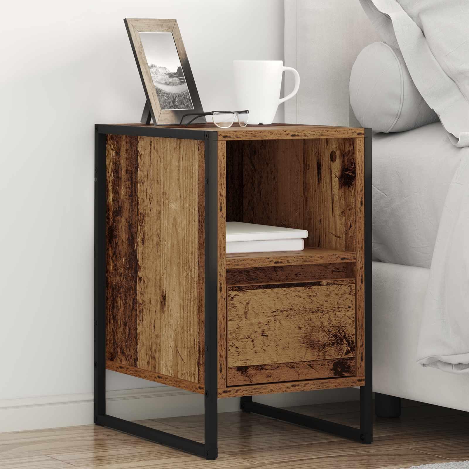 Sengebord 2 stk Gammelt træ 39,5 x 30 x 50 cm Konstrueret træ