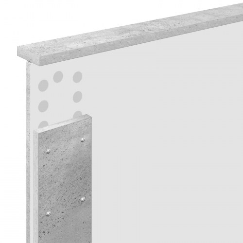 Sengestel med opbevaring - beton grå/sølv 75 x 190 cm