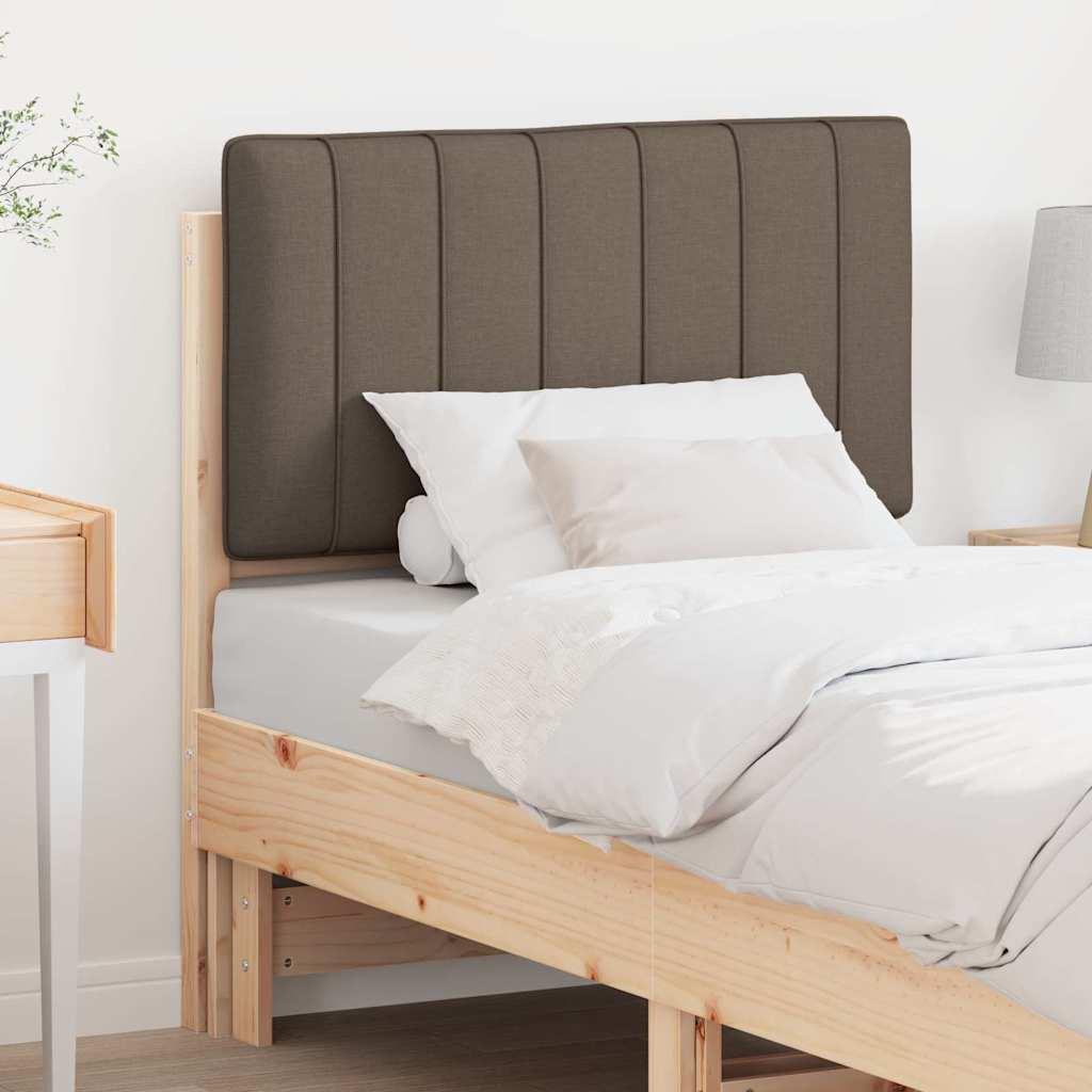 Polstret sengegavl - brun og taupe, 80,5 × 12 × 84,5 cm, massiv fyrretræ