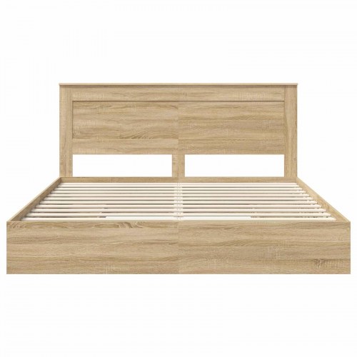 Sengestel med skuffe Sonoma eg 200 x 200 cm Konstrueret træ