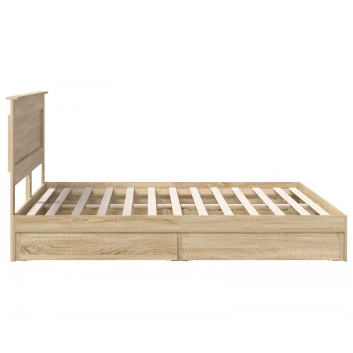Sengestel med skuffe Sonoma eg 200 x 200 cm Konstrueret træ