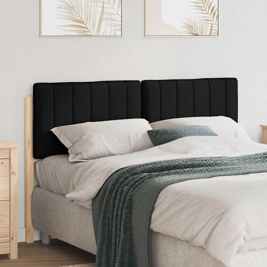 Polstret sengegavl Brun og sort 135 cm Massiv fyrretræ