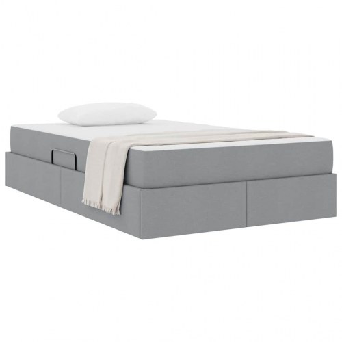 Seng med opbevaring og madras Lysegrå 120 x 200 cm Polyester