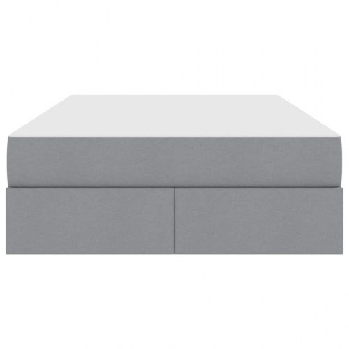 Seng med opbevaring og madras Lysegrå 120 x 200 cm Polyester