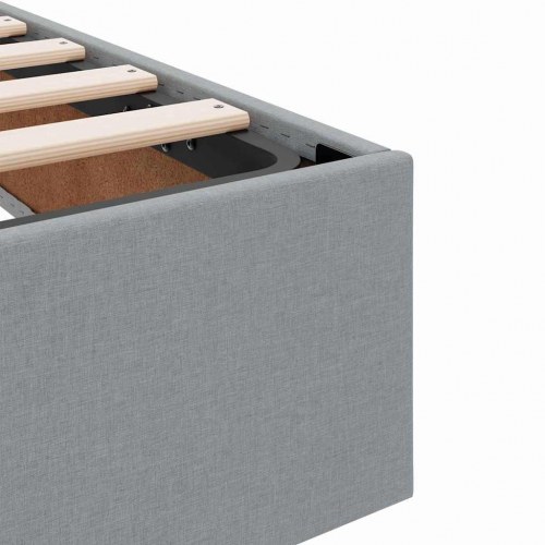 Seng med opbevaring og madras Lysegrå 120 x 200 cm Polyester