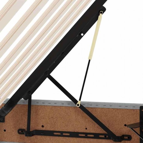 Seng med opbevaring og madras Lysegrå 120 x 200 cm Polyester