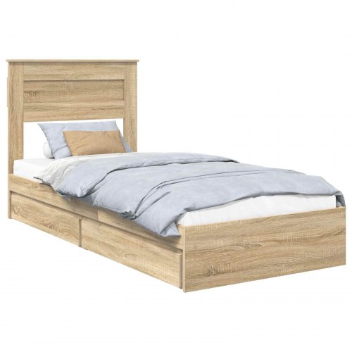 Opbevaringssengestel i Sonoma eg 75 x 190 cm