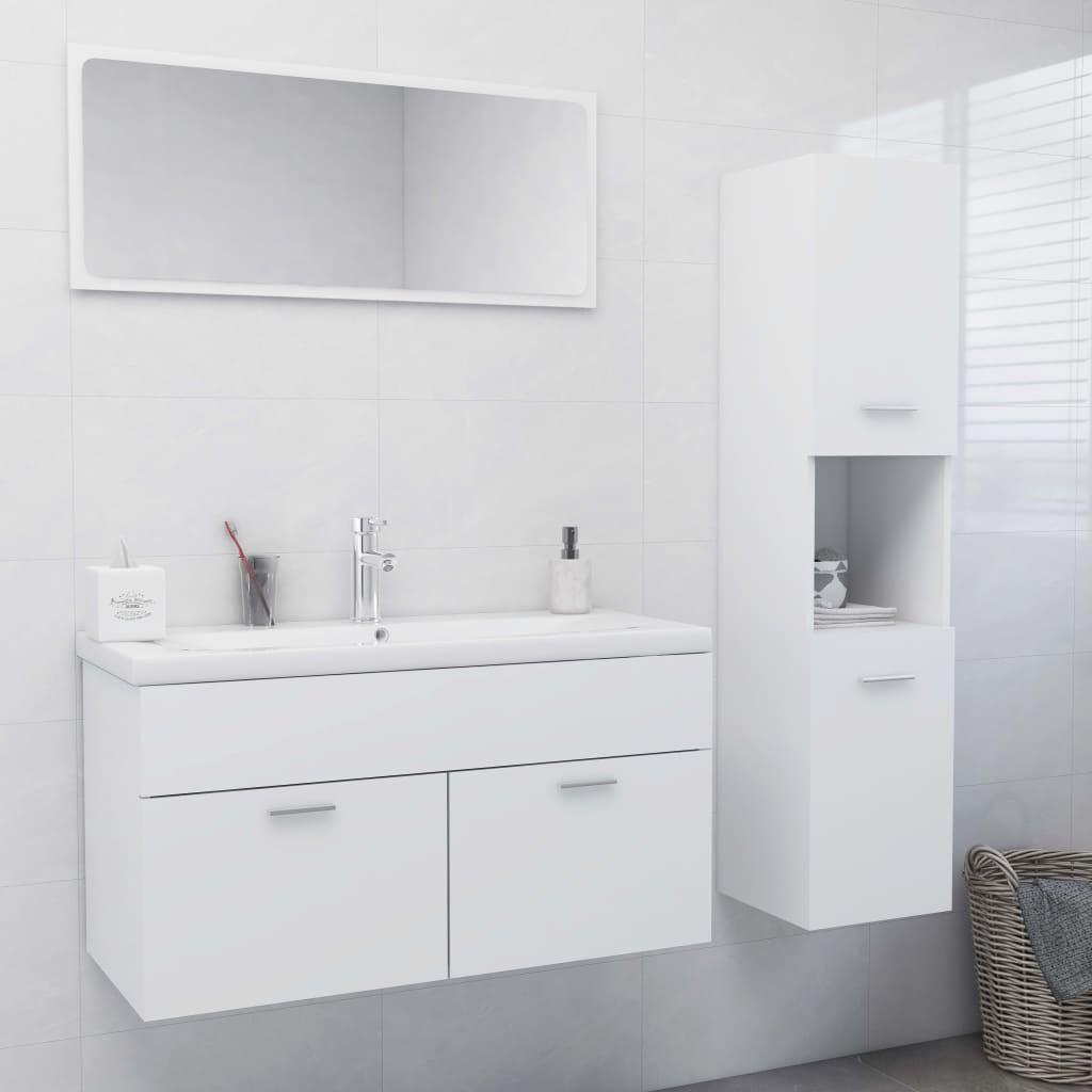 Billede af Badeværelsesmøbelsæt spånplade hvid