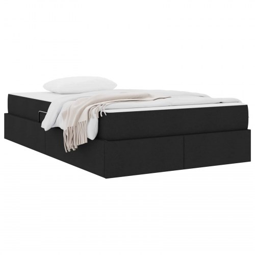 Seng med opbevaring og madras Sort 120 x 190 cm Polyester